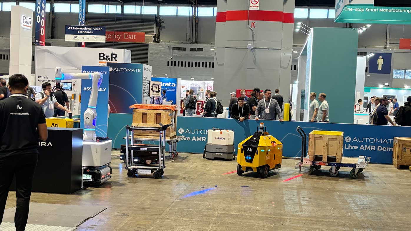 InOrbit.AI demonstrated the future of multi-vendor robot orchestration
and physical AI with live robot demos on the Automate show floor. 