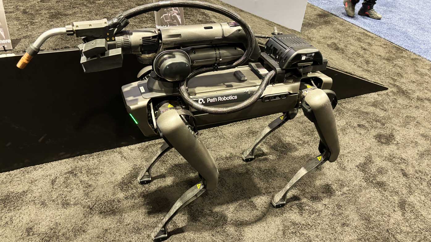 The Path Robotics booth featured demos of the Obsidian robotic welding
platform and Rove mobile welding platform.