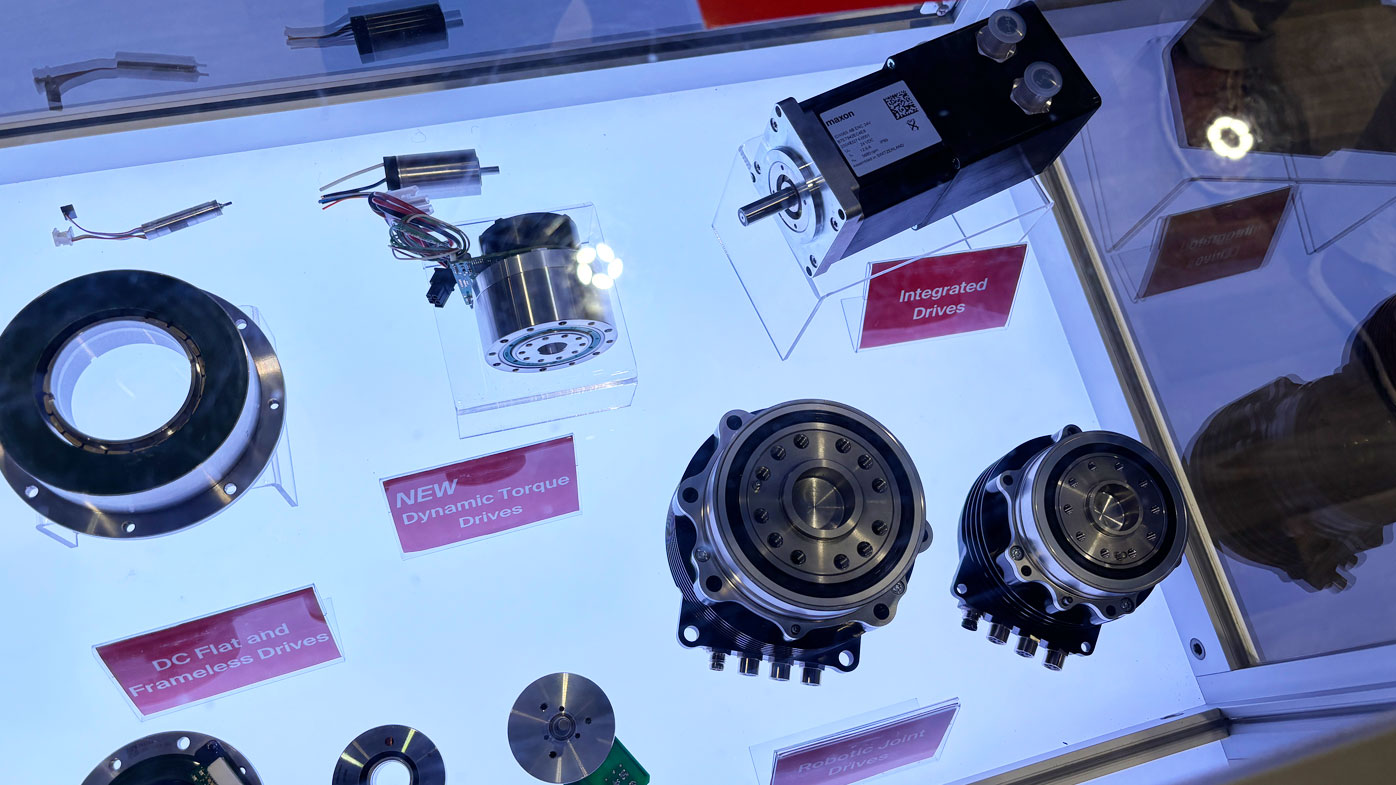 maxon offered an up-close look at the High Efficiency Joint 90 (HEJ 90), and Parvalux showcased the Compact Drive.