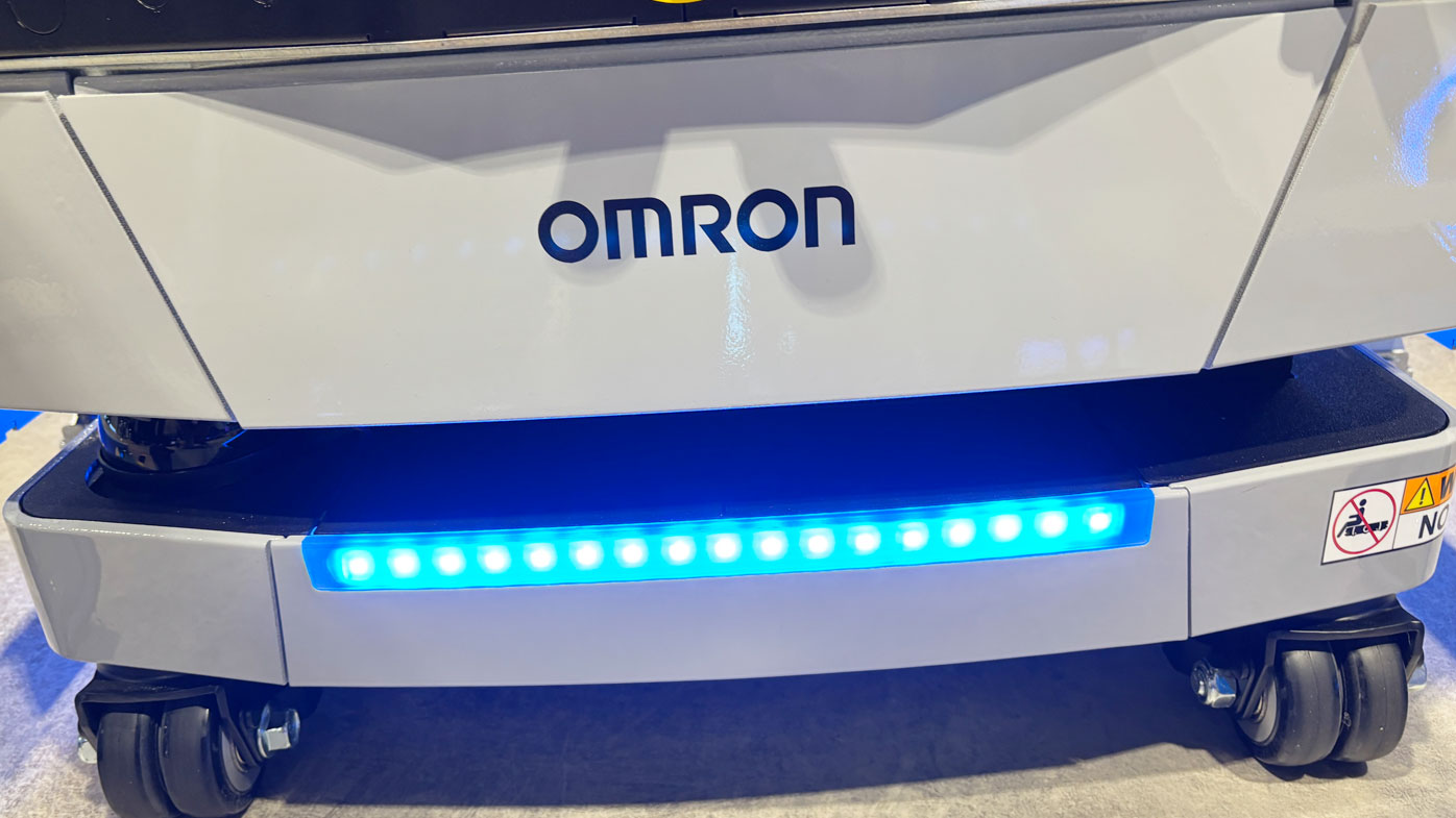 At the OMRON Robotics booth, attendees saw the debut of two new AMRs, the LD-150 and LD-300.
