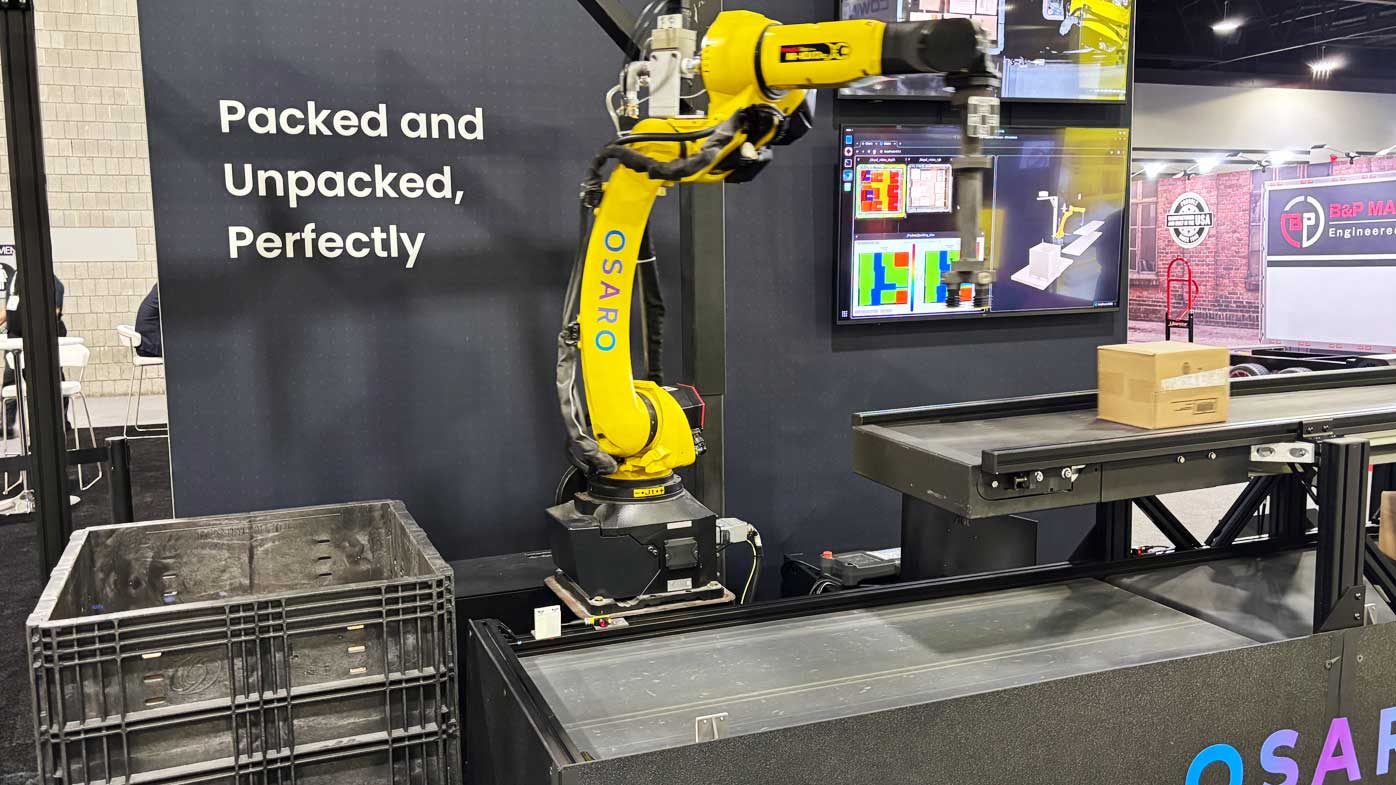 OSARO highlighted its SightWorks AI platform for picking and packing workflows.