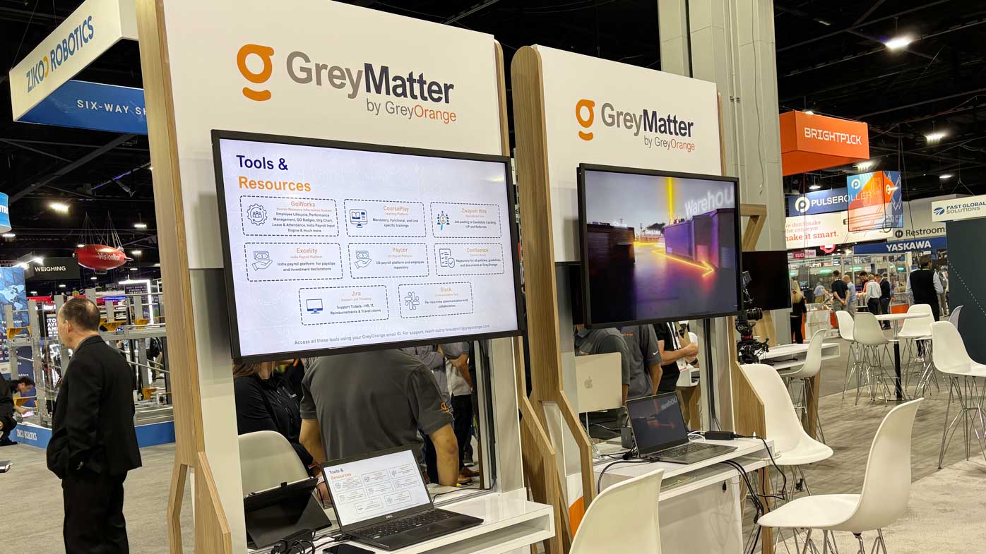 In addition to GreyOrange's partnering relationship announcement with Dematic, the company also showcased the new GreyMatter Foundry AI simulator.