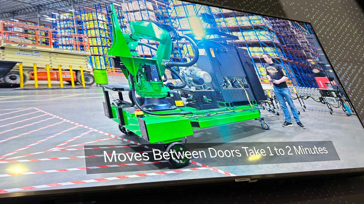 Pickle Robot's trailer unloading platform was on display.