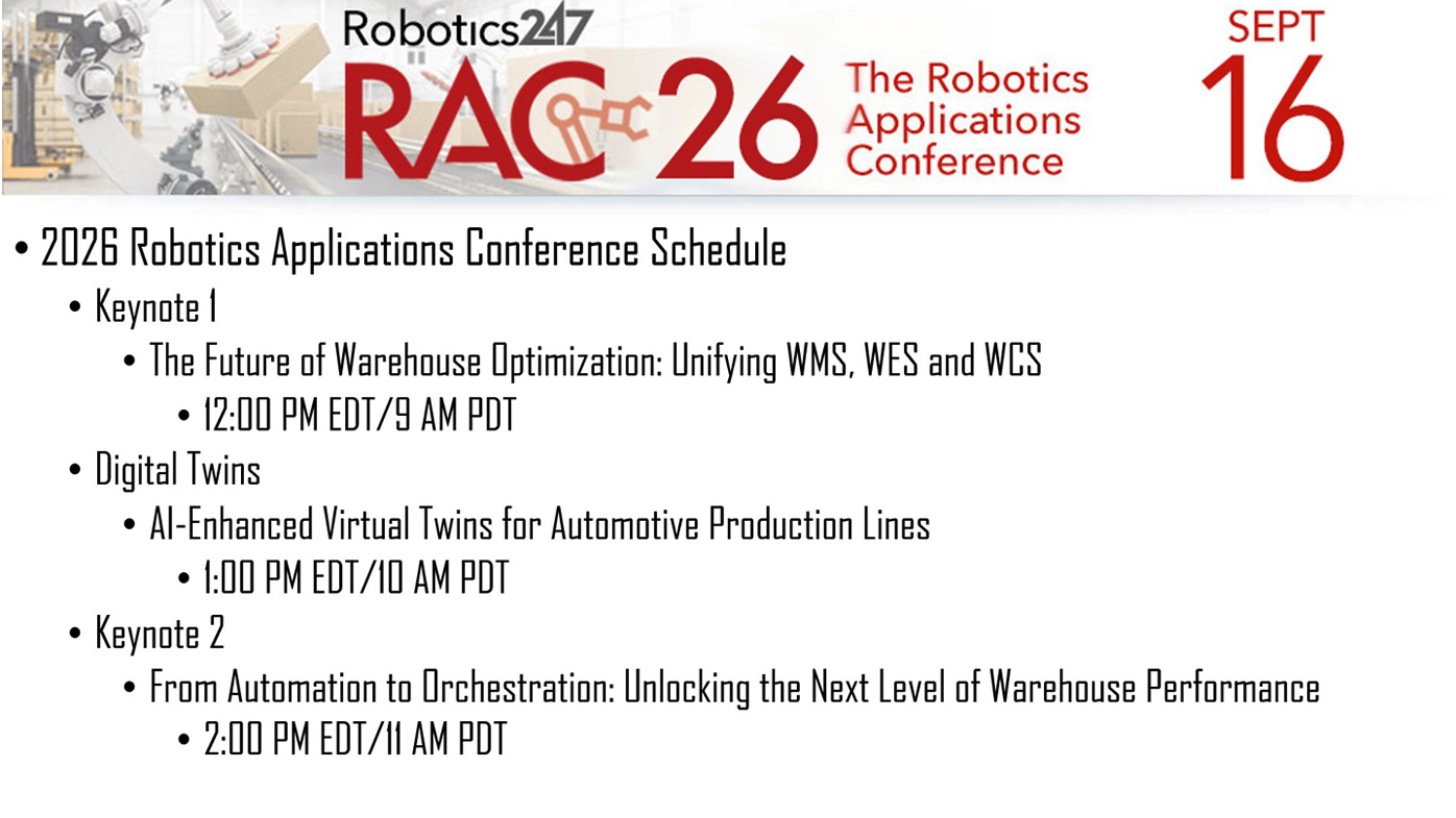 Register for the 2026 Robotics Applications Conference today