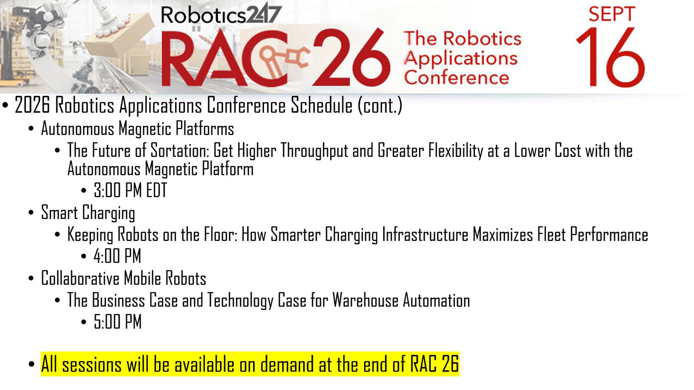 Register for the 2026 Robotics Applications Conference today