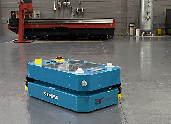 A Siemens AGV at a production site.