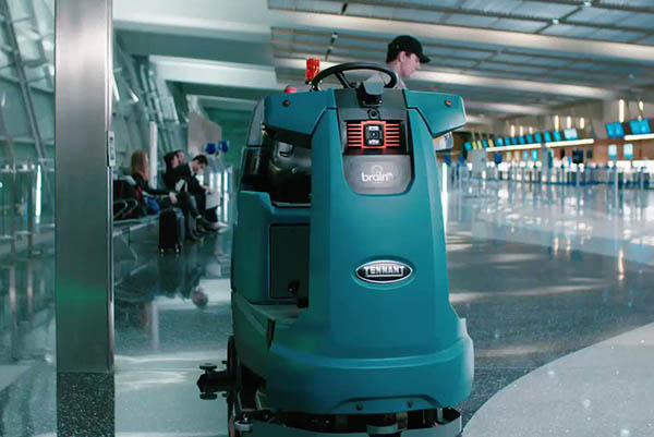 Brain Corp provides its BrainOS to make Tennant floor cleaners autonomous.