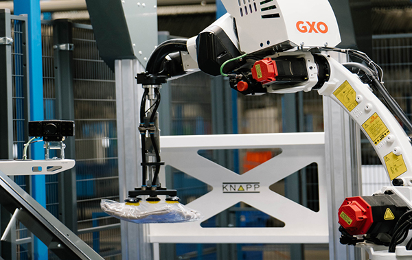 GXO is piloting a KNAPP robotic arm for picking and packing.