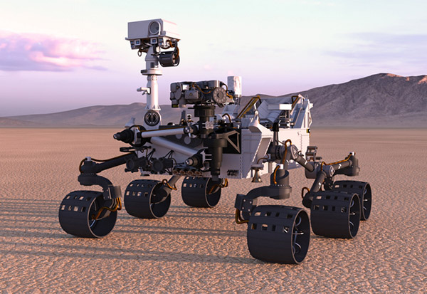 A Mars rover demonstrates the potential of robotics for economical and efficient space exploration.