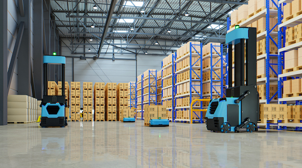Automated lift trucks in a warehouse