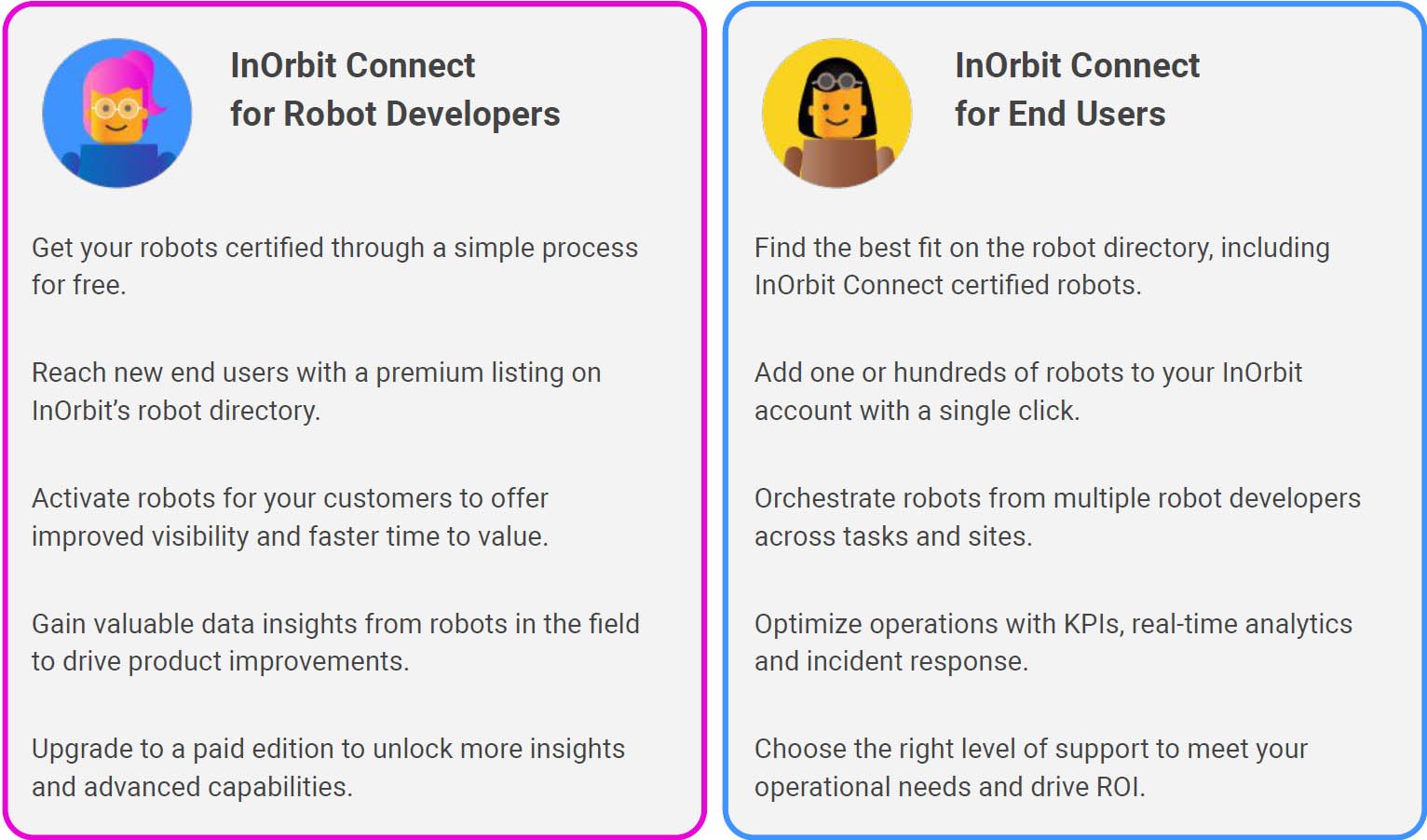 InOrbit Connect for robotics suppliers and users