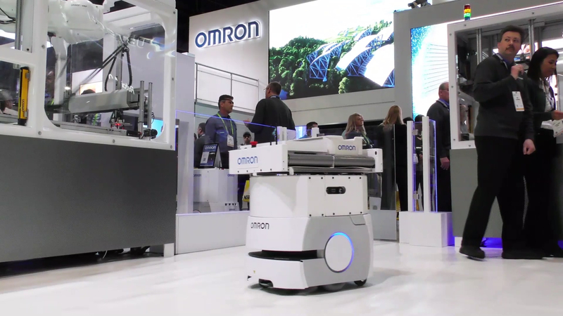 Omron Displays Automation Combining Pick Place With Materials Transport PACK EXPO 2022 - Robotics 24/7