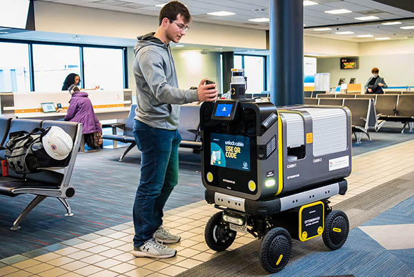 Ottobot makes delivery in Pittsburgh airport