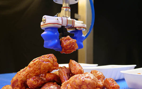 Soft Robotics mGripAI and synthetic chicken parts