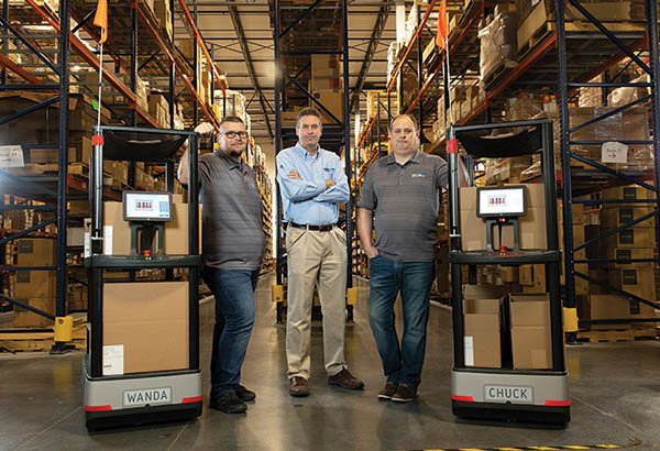 From left to right: Michael Saraceno, distribution center manager, Nevada; Patrick Houlihan, director of operations; and Brian Phillips, DC manager, Missouri.