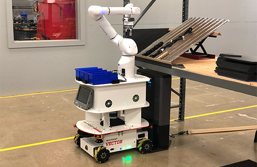 Waypoint Robotics' Vector and Productive Robotics OB7 cobot have combined in a mobile manipulator.