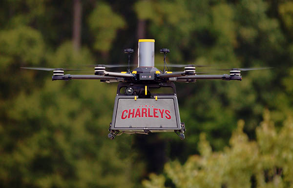 Charleys will deliver food via Flytrex and Causey Aviation to yards in Durham.