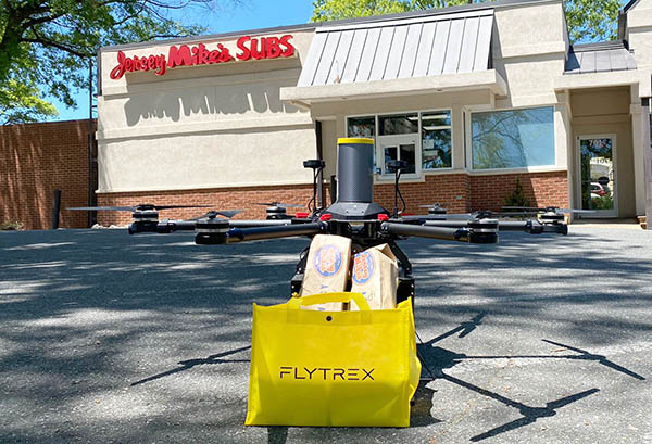 Jersey Mike's Subs will provide fresh sandwiches vis Flytrex and Causey Aviation's drone-delivery service.