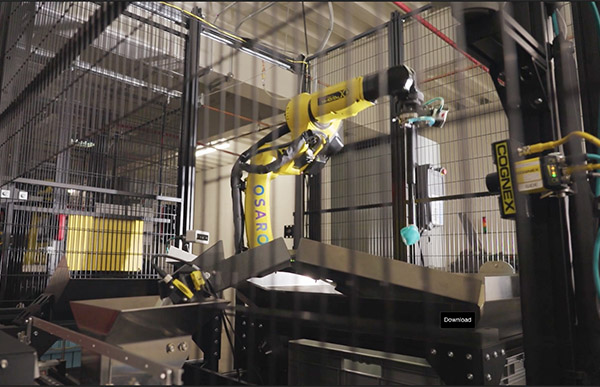 The OSARO Robotic Bagging System at Zenni Optical includes Cognex DataMan scanners.