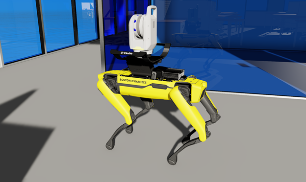 Trimble used NVIDIA Isaac Sim to train the Spot robot for autonomous data collection.