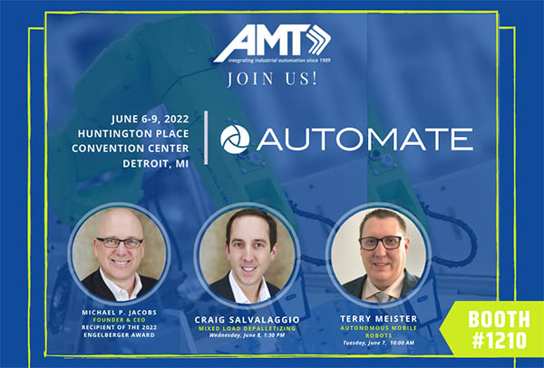 Applied Manufacturing Technologies to Present Seminars on Mobile Robots, Depalletizing at Automate