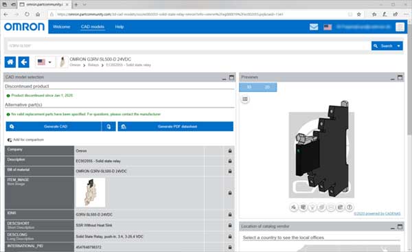 OMRON Provides 3D Engineering Data in CADENAS Solutions