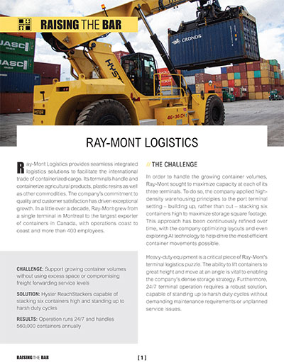 Hyster container handlers take on higher volumes at ports