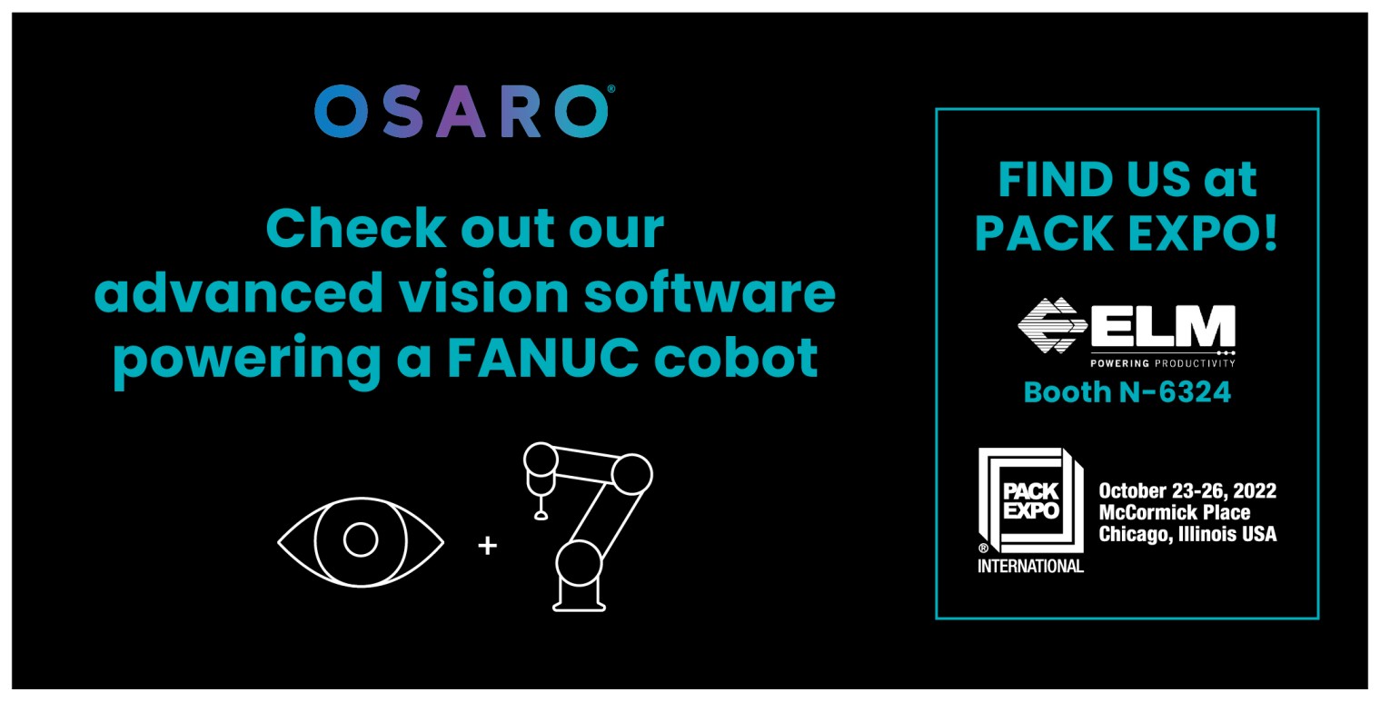 Elm Electrical and OSARO to Demonstrate Piece-Picking Cobot at PACK EXPO 2022