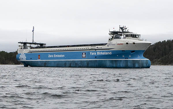 Yara Birkeland, Electric and Autonomous Container Ship, to Begin Testing in Norway