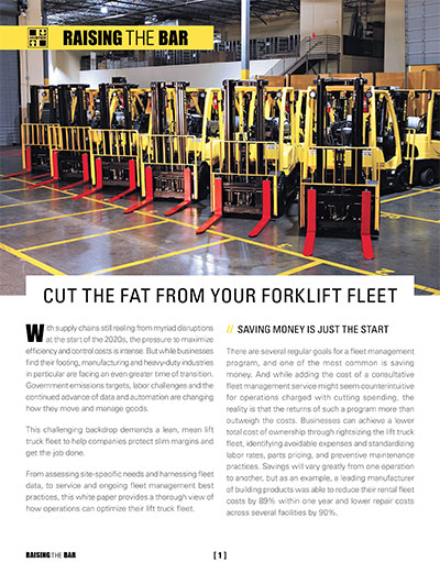 Cut the fat from your forklift fleet