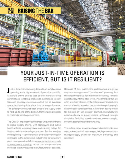 Your just-in-time operation is efficient, but is it resilient?