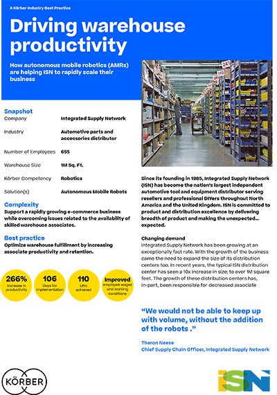 Driving warehouse productivity at ISN with AMRs