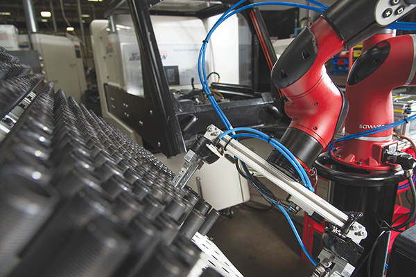 Collaborative robot works overnight for manufacturer