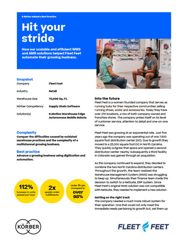 Case Study: How scalable and efficient WMS and AMR solutions enabled Fleet Feet to automate and streamline their expanding business operations
