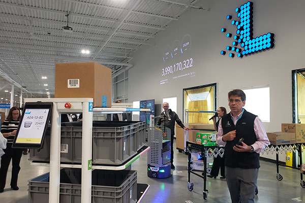 The Demonstration Center features two simulated loading dock doors to showcase inbound put away and outbound shipping workflows.