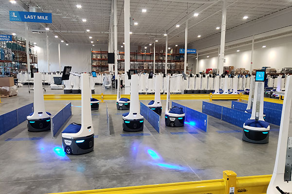 Before robots are sent back out into warehouses, Locus runs them continuously to test their performance.