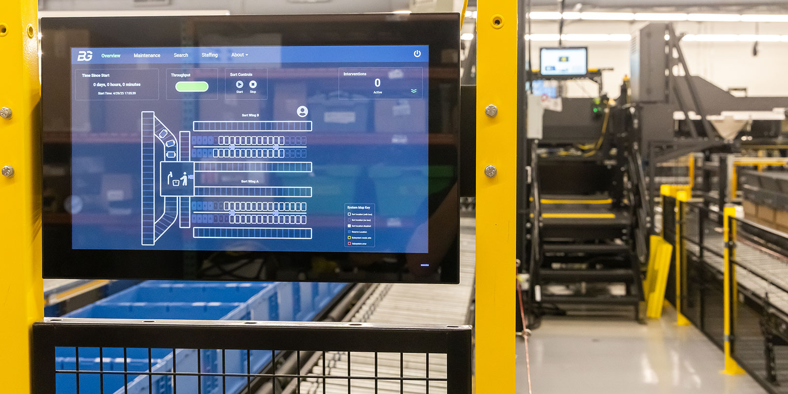 A view of a monitoring screen for BG’s RSPS system. BG said one RSPS operator - standing at the platform in the middle - can match the output of up to four manual sorters.

 

Photo by Donald Halsing | Peerless Media