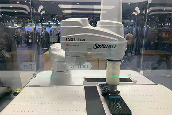 And at the Stäubli booth, the robot manufacturer showcased its line of robot arms, AMRs and more. 