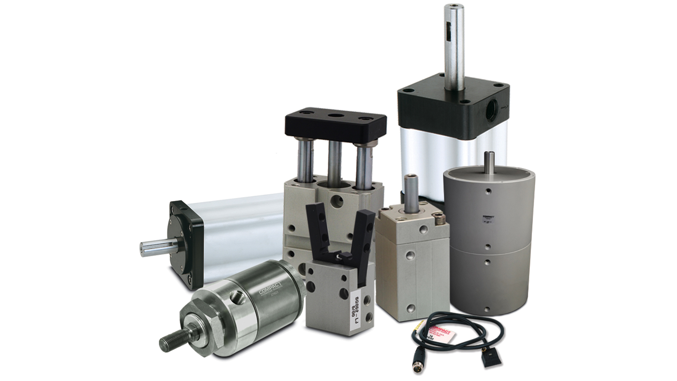 Compact Automation’s offerings for linear pneumatic actuators facilitate precise, controlled linear motion and movement of objects in industrial automation applications. These actuators are an essential component in various applications such as robotic end-of-arm tooling (EOAT), where they support tasks such as gripping, pick and place/material handling, assembly and inspection. Compact Automation’s portfolio includes different types of pneumatic actuator components, each designed for a variety of applications and appropriate for different system functions. Compact’s linear pneumatic actuator products include pneumatic cylinders, mechanical devices powered by compressed air to convert energy into linear or rotary motion. With a simplistic structure consisting of a cylindrical housing, piston and piston rod, air cylinders are simple to install and maintain. The two main types of pneumatic cylinders are single-acting and double acting, differentiated by their actuation mechanism. Compact Automation, compactautomation.com, Booth 4209