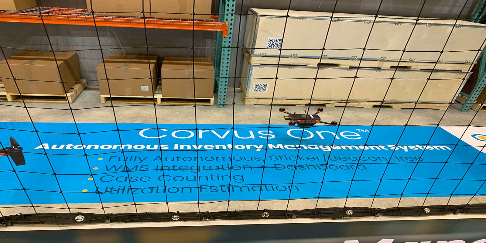 ​Corvus Robotics, fresh off its news of a new integration partnership with Honeywell, showcased its autonomous inventory management drone system.