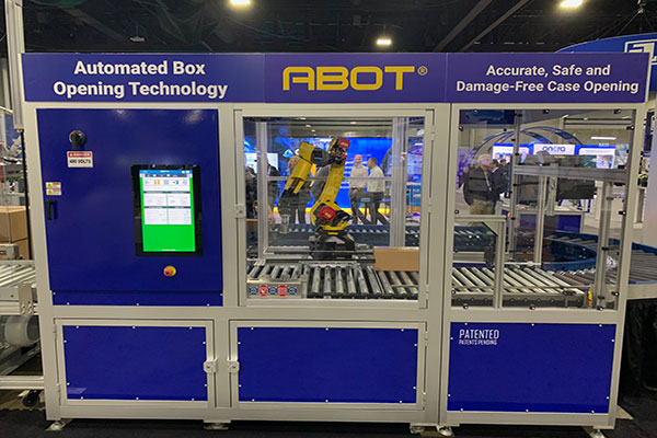 DAC Robotics announced a partnership with OSARO at the show. Here is the DAC ABOT box opening robot.