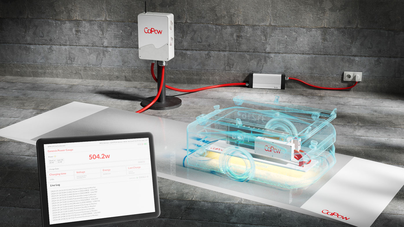 CaPow is introducing GEMS - the Genesis Energy Management System, a software layer designed to help operators detect energy-related issues early and prevent avoidable disruptions in robot operations. CaPow’s Genesis platform delivers wireless power to mobile robots while they are in motion, eliminating the need for stationary charging. GEMS extends this capability by adding centralized visibility, diagnostics and predictive insight into how energy is delivered, received, and consumed across the fleet. GEMS is a locally deployed, web-based system that connects directly to Genesis transmitters embedded in the floor and receivers installed on robots. The platform continuously monitors device status, power transfer behavior and operational events without relying on cloud connectivity, making it suitable for secure and high-availability environments. Together, Genesis and GEMS transform power delivery from a hidden dependency into a managed operational layer. CaPow, capow.energy, Booth A901