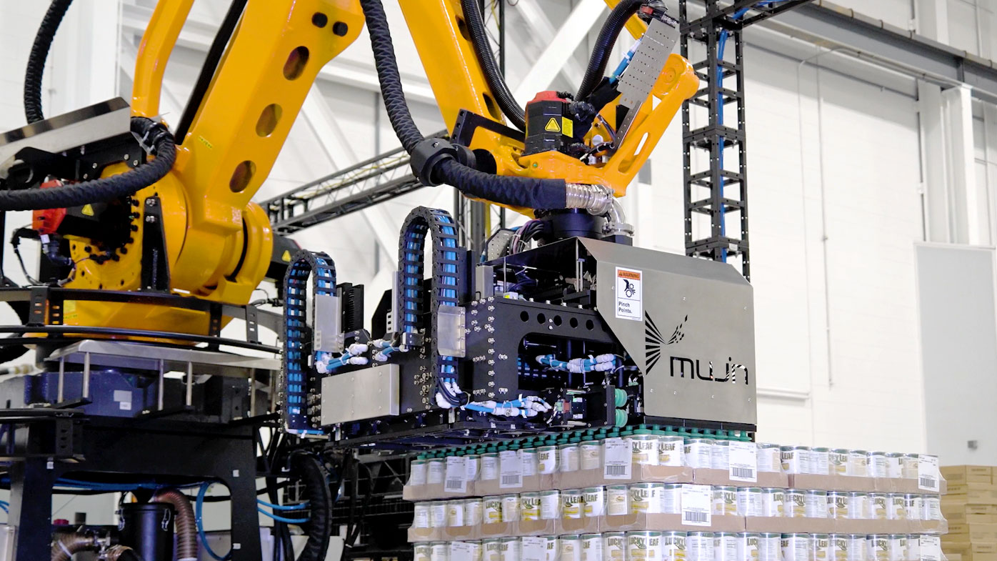 MujinOS is the driver behind Mujin’s robotic case-picking performance, a unified software automation platform built to manage real-world complexity at scale. Instead of programming robots task by task, MujinOS provides a common intelligence layer that allows robots to adapt autonomously to variation in cases, layouts and workflows. MujinOS uses advanced vision and spatial intelligence to recognize cases in mixed, unstructured environments where perfectly presented inventory isn’t realistic. New SKUs, packaging changes and layout adjustments can be introduced without manual reprogramming. The system adapts through software, not engineering effort. Whether picking to pallets, conveyors or sortation, MujinOS optimizes placement for stability, density and downstream flow. Mujin’s software-first approach transforms case picking from a fragile automation project into a scalable, resilient operation. By centralizing intelligence in MujinOS, warehouses gain the flexibility to handle SKU growth, demand volatility and operational change without sacrificing throughput or reliability. Mujin, mujin-corp.com, Booth B9519