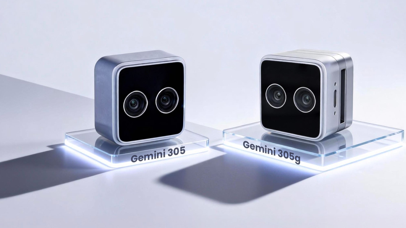 Orbbec is highlighting a new generation of compact stereo 3D cameras purpose-built for robotic manipulation. The Gemini 305 is a stereo depth camera designed from the ground up for wrist mounting on robotic arms. At 42 mm × 42 mm × 23 mm, it fits within the tight spatial constraints of collaborative robot wrists and humanoid hands while delivering the close-range performance those applications require. Its minimum imaging distance is 4 cm, with sub-millimeter depth accuracy maintained across the full 4-100 cm operating range. The depth FOV measures 88° × 65°, and the color FOV reaches 94° × 68°, wide enough to image an 8.6 cm × 5.4 cm area at 20 cm distance. For fine manipulation tasks involving small parts or deformable objects, that combination of close-range reach and angular coverage reduces the perception blind zone that typically limits wrist-mounted cameras. Orbbec, orbbec.com, Booth A7000