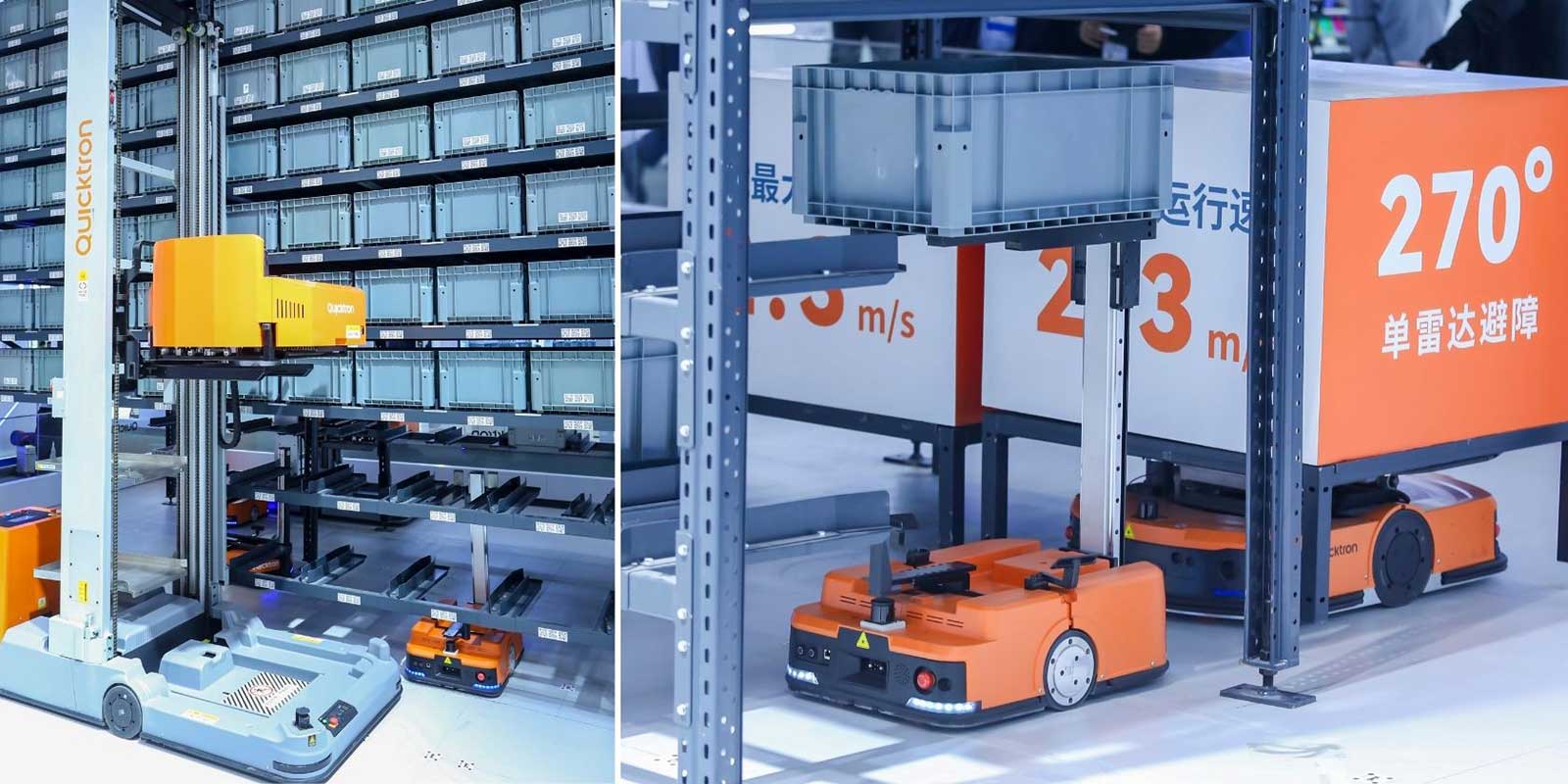 Quicktron’s M5F small moving robot upgrades its QuickBin offering. With the M5F addition, QuickBin empowers businesses with enhanced efficiency and cost savings, helping them maximize ROI in smart warehousing. QuickBin combines bin-picker and bin-mover robots, and with the M5F integration, QuickBin improves robot collaboration, system flexibility and space utilization. The M5F is designed for agile horizontal transport, reaching speeds of 4.5 m/s and acceleration of 2m/s, ensuring efficient operation in tight warehouse spaces. Its curved-turn capability reduces operation times and cuts the number of required bin-mover robots by up to 40%. Built for durability, the M5F lowers long-term maintenance and replacement costs. Featuring an 11-hour battery life, the M5F minimizes downtime and eliminates mid-shift charging during standard 8-hour operations. Compared to similar bin-mover robots, the M5F enhances system utilization and operational efficiency due to its longer battery life. Quicktron, Booth N6169