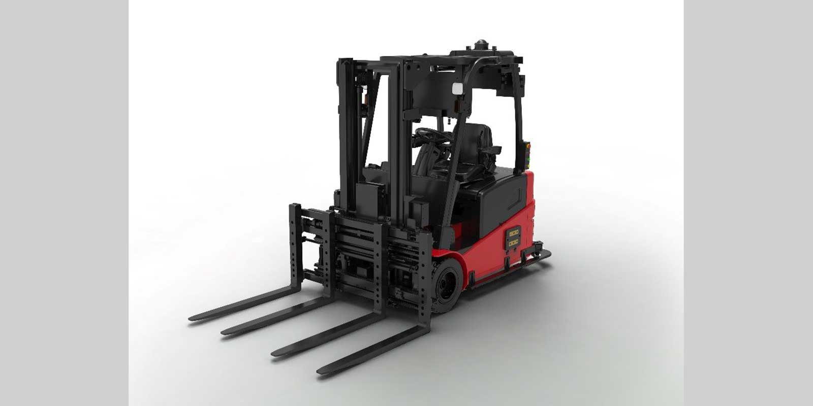 The VNE40 from VisionNav Robotics is an autonomous forklift designed to double efficiency in material handling with its innovative single-double forks. Equipped with advanced 3D positioning, 3D sensing and servo control technology, the VNE40 adapts to diverse loads and environments, automating tasks such as loading, unloading and stacking. Paired with the RCS dispatching system, it optimizes routes and strategies to boost logistics efficiency while ensuring safety. The single-double fork design allows the VNE40 to lift two parallel pallets simultaneously, doubling the efficiency of traditional forklifts. Its 3D local SLAM technology, powered by deep learning, reduces errors in dynamic environments, enhancing accuracy and system reliability. The VNE40’s modular design simplifies deployment, significantly shortening delivery times and ensuring faster implementation. By integrating single-double forks with advanced 3D SLAM technology, the VNE40 addresses critical challenges in trailer loading and unloading, as well as cage and pallet stacking. VisionNav Robotics, Booth N7166